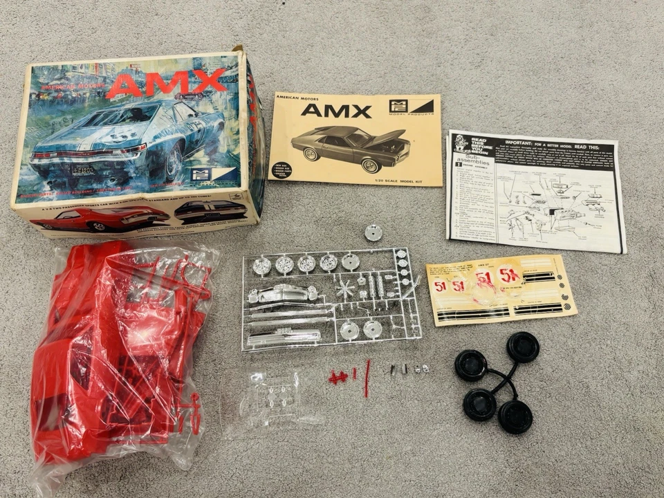 MPC 1968 American Motors "AMX" KIT#2001-350 1/20 Model Kit w/ Sealed Bag AS IS - Image 2 of 4