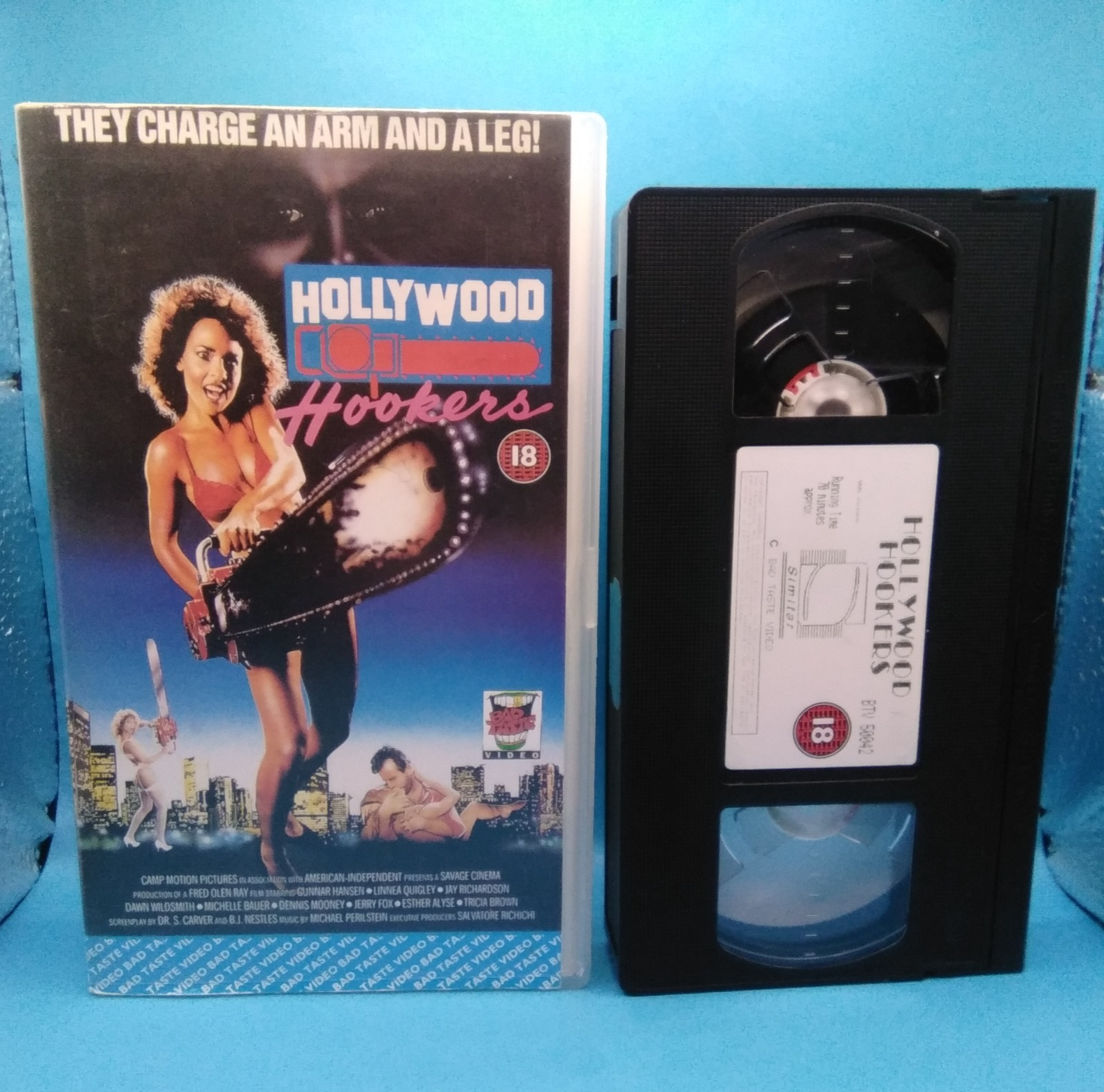 HOLLYWOOD CHAINSAW HOOKERS - VHS Pal - Bad Taste Video,  Rare Small Box Release.