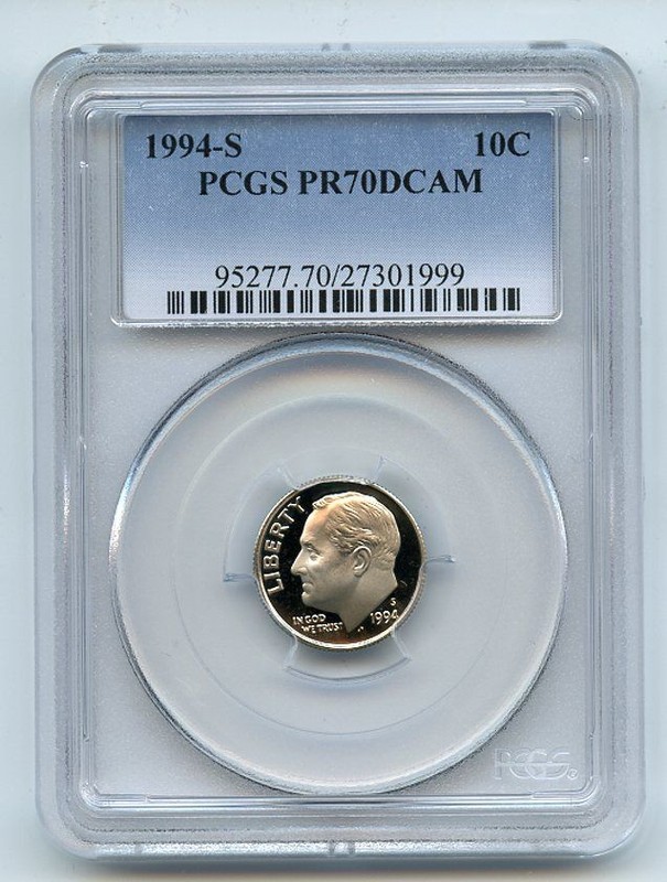 1994 S 10C Roosevelt Dime Proof PCGS PR70DCAM