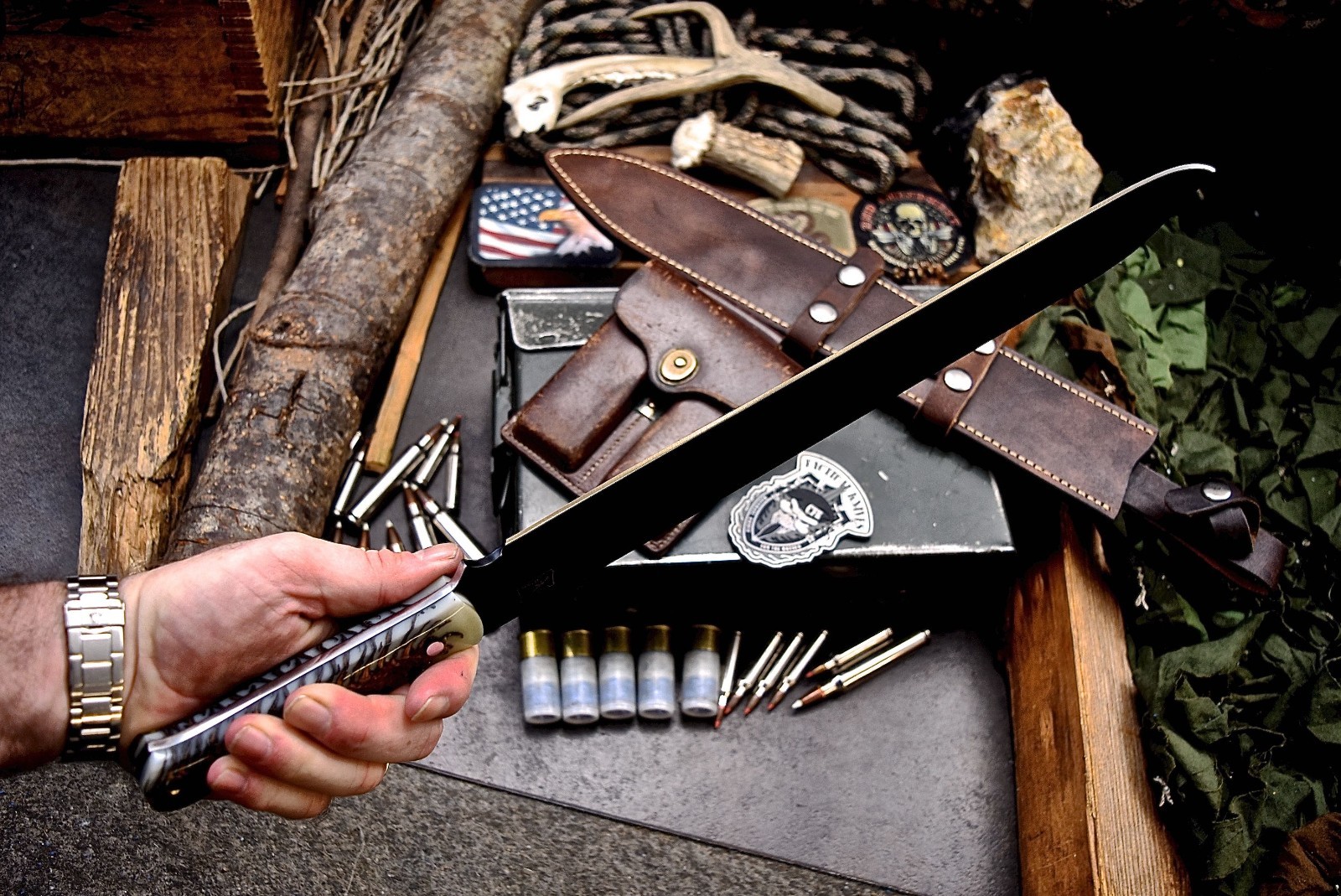 CFK IPAK Handmade D2 Custom HYBRID LATIN MACHETE Chopping Hunting Sport Knife