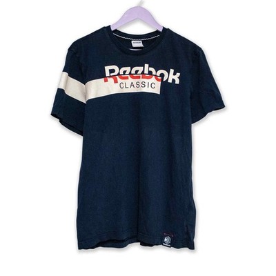 Reebok T Shirt dunkelblau mit Print - Größe L Herren