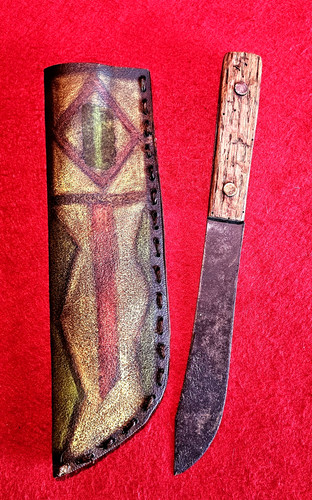 Old Trade Knife With Parfleche Sheath