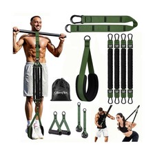 Adjustable Heavy Duty Pull Up Assistance Bands with Fabric Feet and Knee Rest...