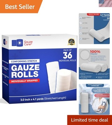 Gauze Rolls 3 inch 36 Rolls    Quality Lint and Latex-Free Rolled Gauze 3 inc...