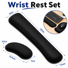 Memory Foam Keyboard Wrist Rest Set Mouse Pad Support Cushion Ergonomic Black