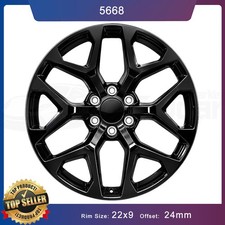 22 Satin Black 5668 Rim Fits Chevy Silverado 1500 Snowflake Wheel 22x9 Ck156