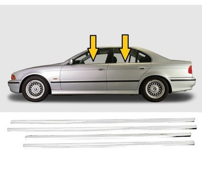 Window Molding Trim Chrome Cover For 5 Series E39 1995-2003 4PCS Stainless Steel