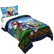 Sonic the Hedgehog Kids 2 Piece Blue Green Reversible Comforter