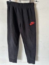 Nike Boys Jogger Sweatpants Size 5-6 Years Black Red Logo