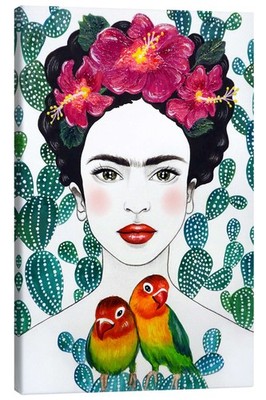 Leinwandbild Frida Kahlo - Lovebirds - Mandy Reinmuth