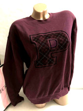 Victoria's Secret PINK Long Sleeve Fleece Crew Neck Pullover Sweatshirt Burgundy