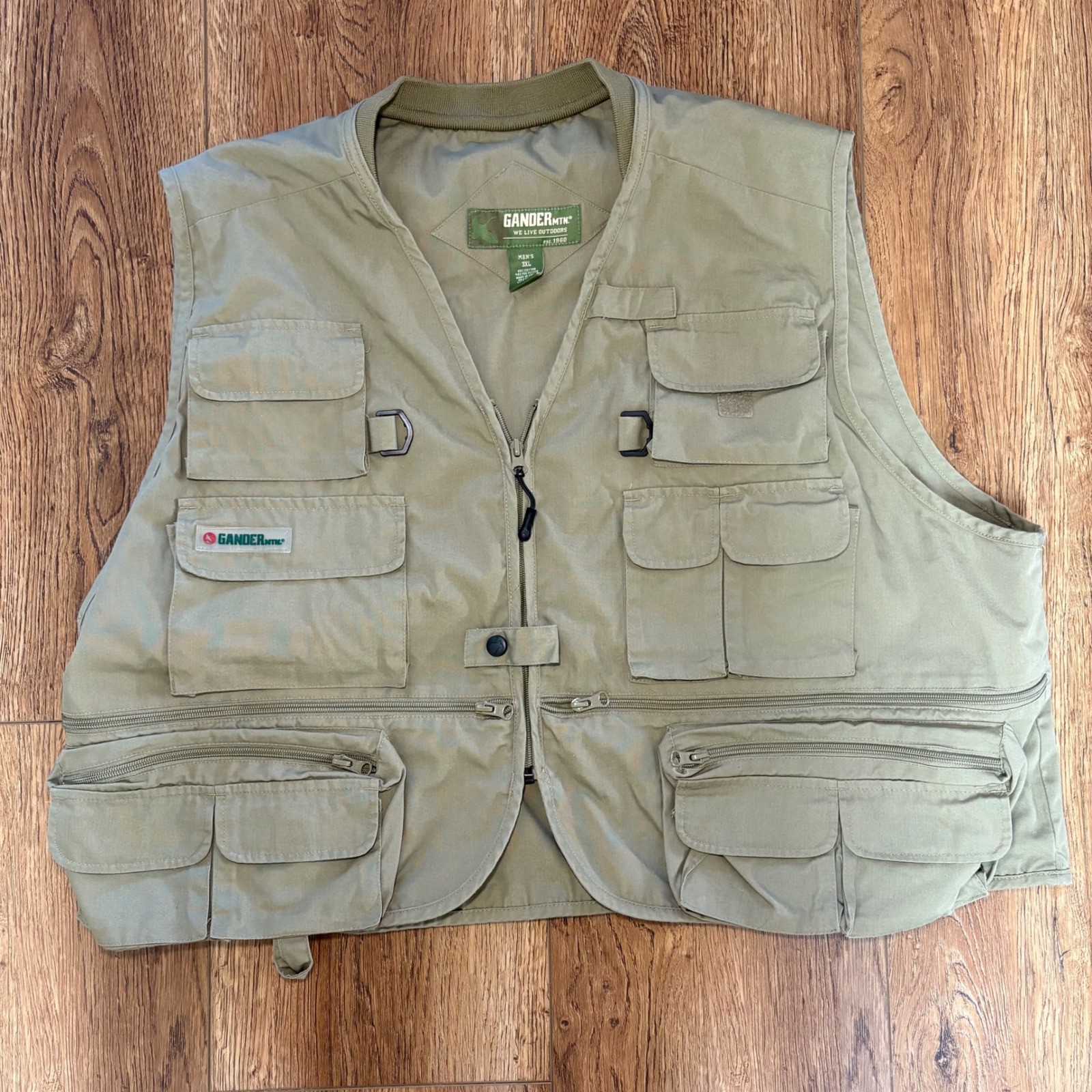 Gander Mountain Mens 3XL Green Utility Fishing Vest Hunting MultiPocket gorpcore