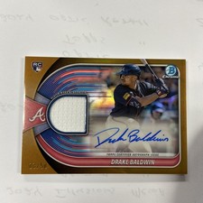 2025 Bowman Chrome Drake Baldwin Auto Relic Gold #d/50