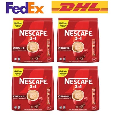 4 PACKS X NESCAFE 3 in 1 Blend & Brew Original Instant Coffee 100 sticks