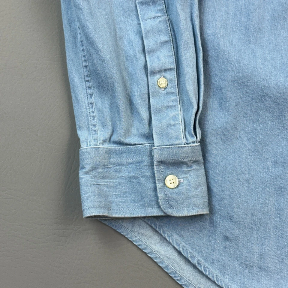 Vineyard Vines Shirt Mens Medium Blue Slim Fit Whale Embroidered Casual Preppy - Image 2 of 4