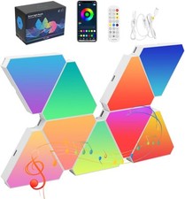 LED Panel, 9 Stück LED Dreieck Gaming Wandleuchte, RGB Smart LED Panel Lights,