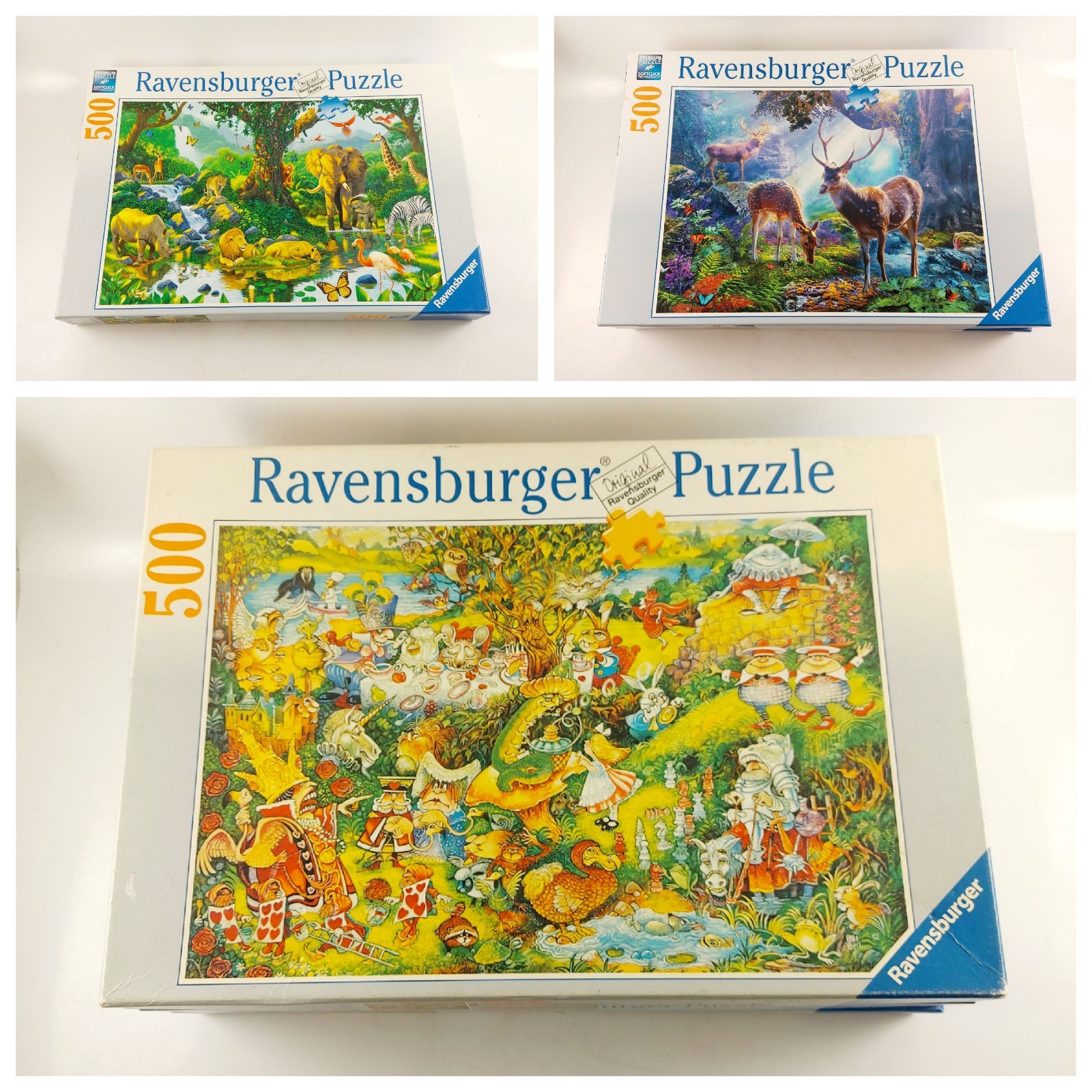 Ravensburger Jigsaw Puzzle, Puzzles, 3 x 500 Pieces Animals, Jungle, Deer, Alice