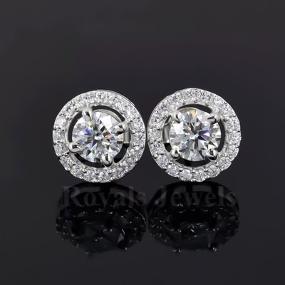 3.00 Ct White Diamond Stud Earrings 925 Silver Elegant Gift for Wedding Day