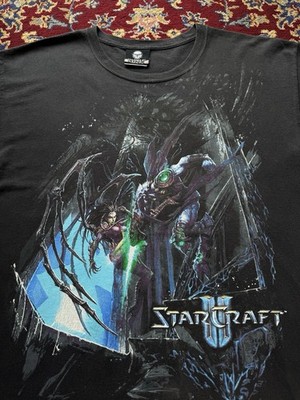 Vintage 2010s StarCraft 2 Blizzard Kerrigan Vs Zeratul Promo Video Game Tee