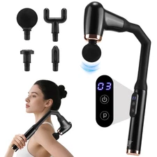 Massage Gun Deep Tissue with Extended Handle Handheld Percussion Muscle Massager