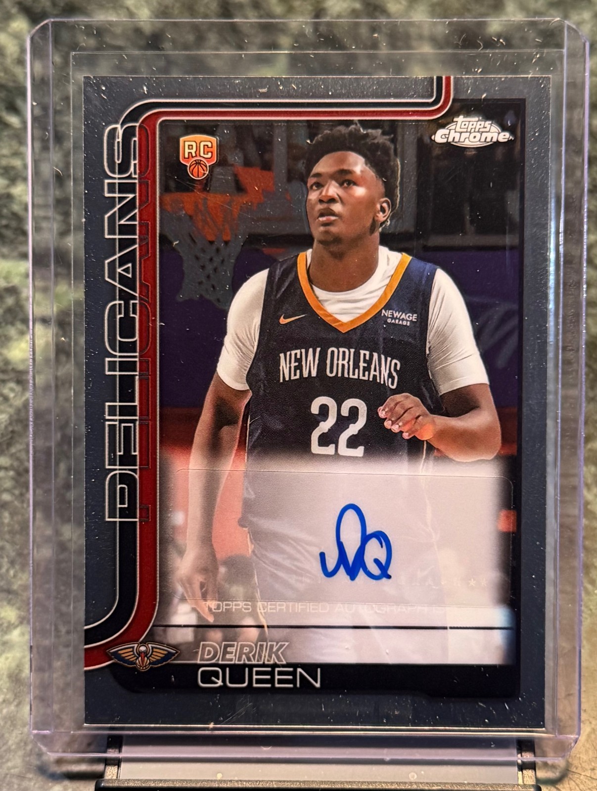 2025-26 Topps Chrome Basketball Derik Queen Rookie AUTO #TCAR-DQ Pelicans
