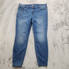 Old Navy Jeans Womens 18 Blue Mid Rise Super Skinny Ankle Stretch Denim Casual