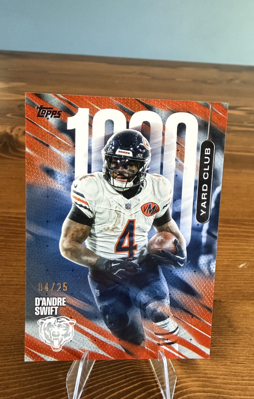 2026 Topps Flagship D'Andre Swift 1000 Yard Club Orange 4/25 JERSEY MATCH