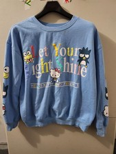 Sanrio x Hello Kitty Sweatshirt Adult XL Let Your Light Shine Oversize 2 Side