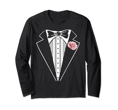 Ispirato Smoking T Shirt, Nubilato e Cervo Divertente Costume T-Shirt Smoking T Maglia 100% Maglietta Cotone con sul Davanti T-Shirt Stampata - Nero, Medium