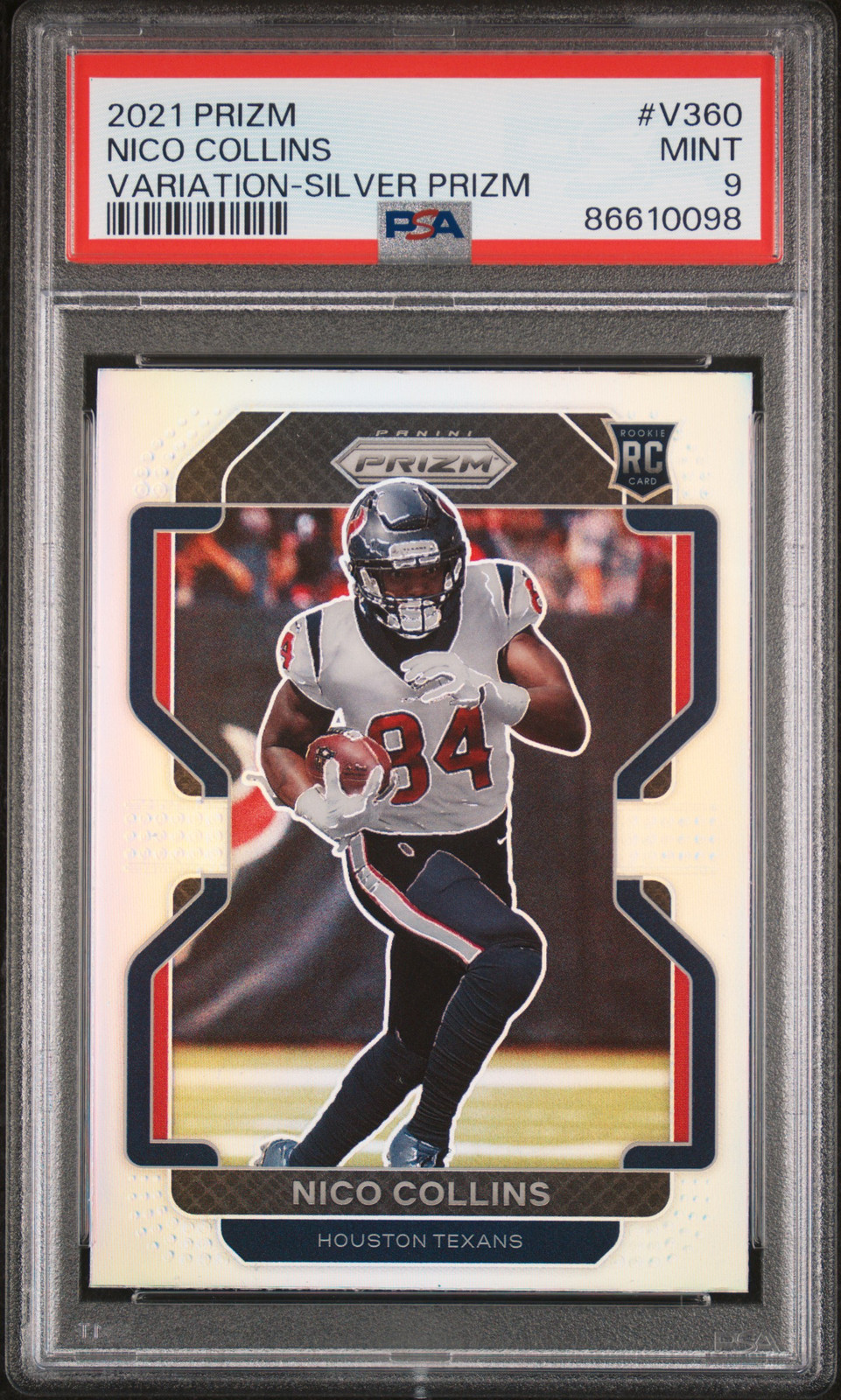 2021 PANINI PRIZM VARIATION SILVER PRIZM #V360 NICO COLLINS PSA 9
