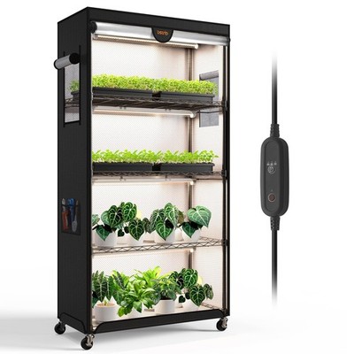 Bstrip Indoor Greenhouse Plant Stand 59 H with 4x 24W Grow Lights