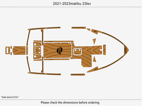 2021-2023 Malibu 23lsv Anti-slip mat Custom EVA faux teak marine deck flooring - Foto 2 di 13
