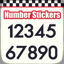 3, 4, 5, 6, 7, 8 inch Black Number Stickers Die Cut Custom 3 Digit 3 pcs 1118S