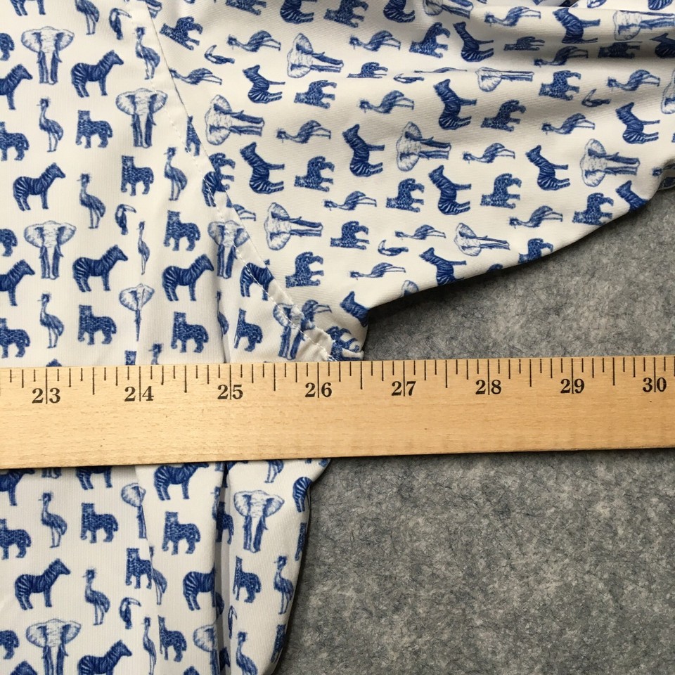 Rhoback Performance Polo Mens XXXL 3XL White Safari Animal Print Golf