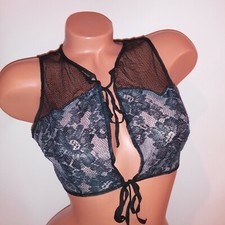 Victoria Secret Bralette Bra Small Lingerie Top Tie Front Black Lace Victoria's