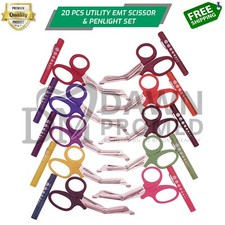 20 EMT Utility Paramedic Nurse Scissors & Led Penlight Set Medical Holiday Gift