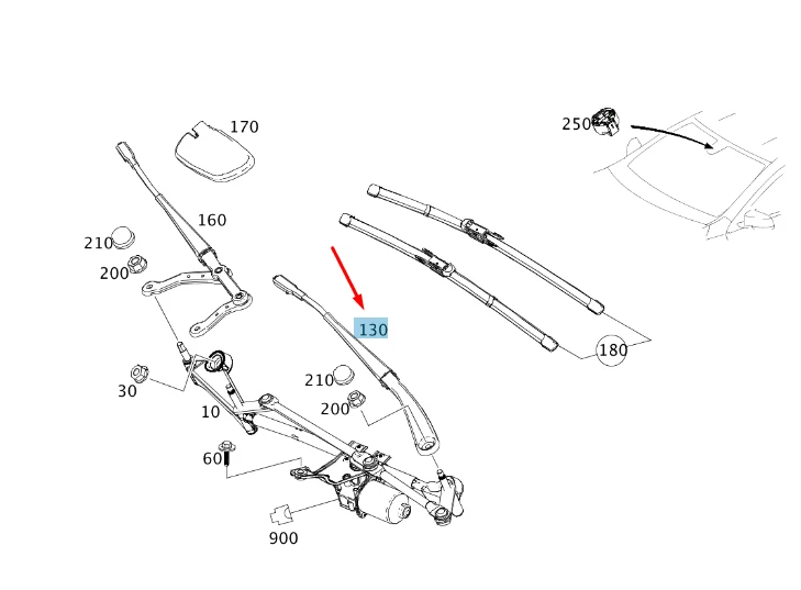 NEW MERCEDES-BENZ GLA X156 FRONT LEFT WIPER ARM LHD A1768203400 