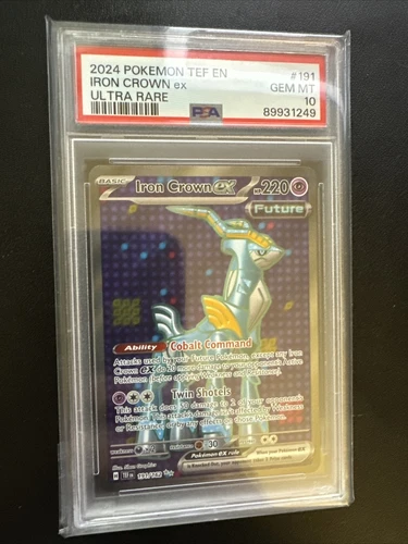 Pokemon Scarlet & Violet Temporal Forces Iron Crown EX #191 Ultra Rare PSA 10