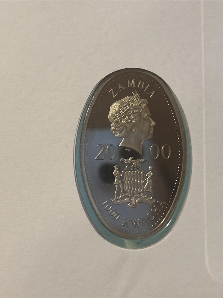 Замбия 2002, в память королева Елизавета королева мать PNC 1000K монета чехол - Изображение 3 из 3