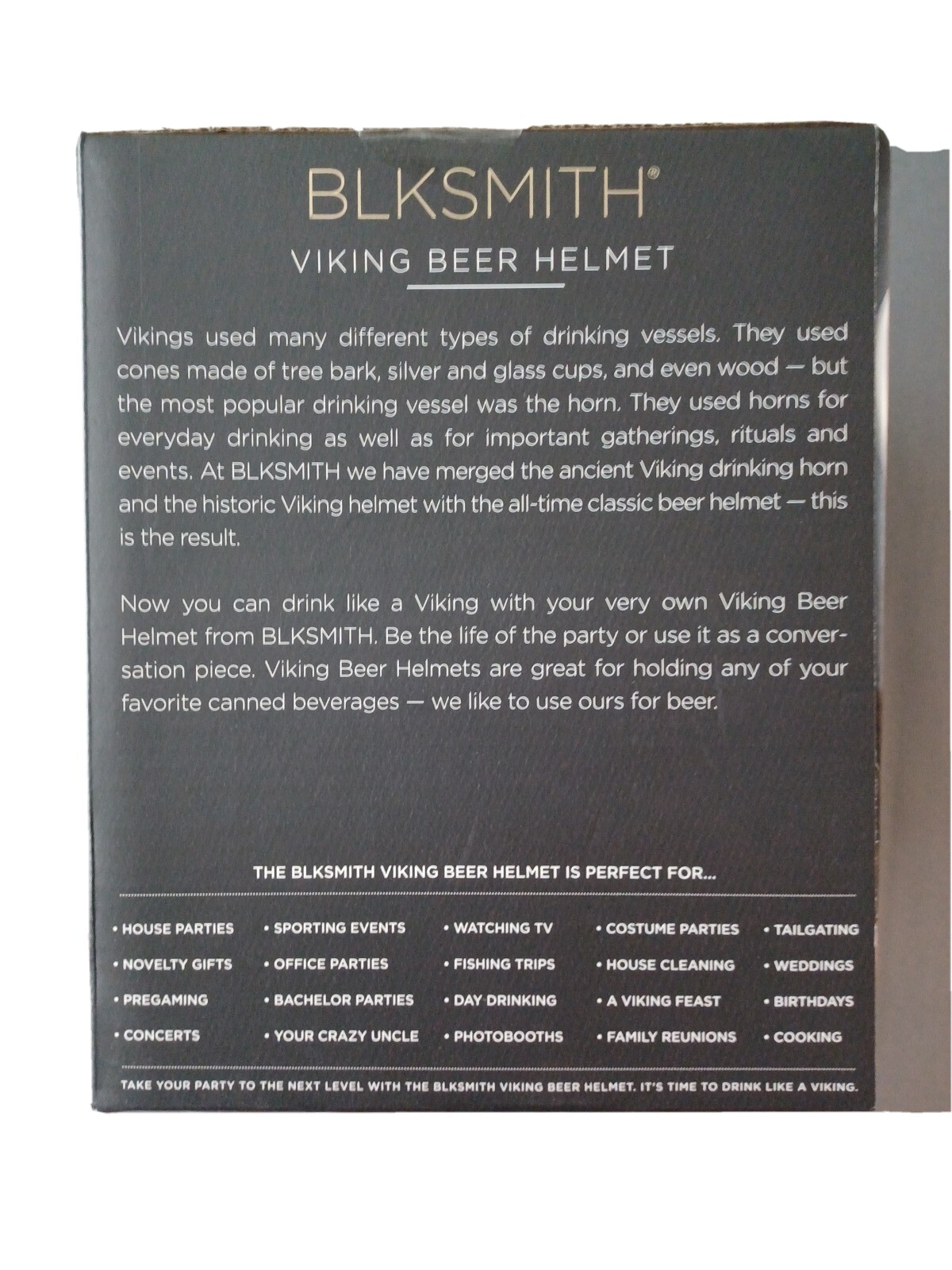 BLKSMITH Viking Beer Helmet Two Standard 12 Oz Cans Hands Free Drinking