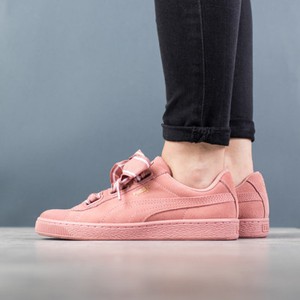 puma suede heart satin pink