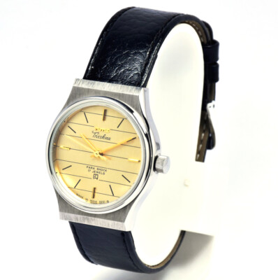 Rare HMT Trishna Golden Face 17 Jewels Hand Winding Wrist Watch