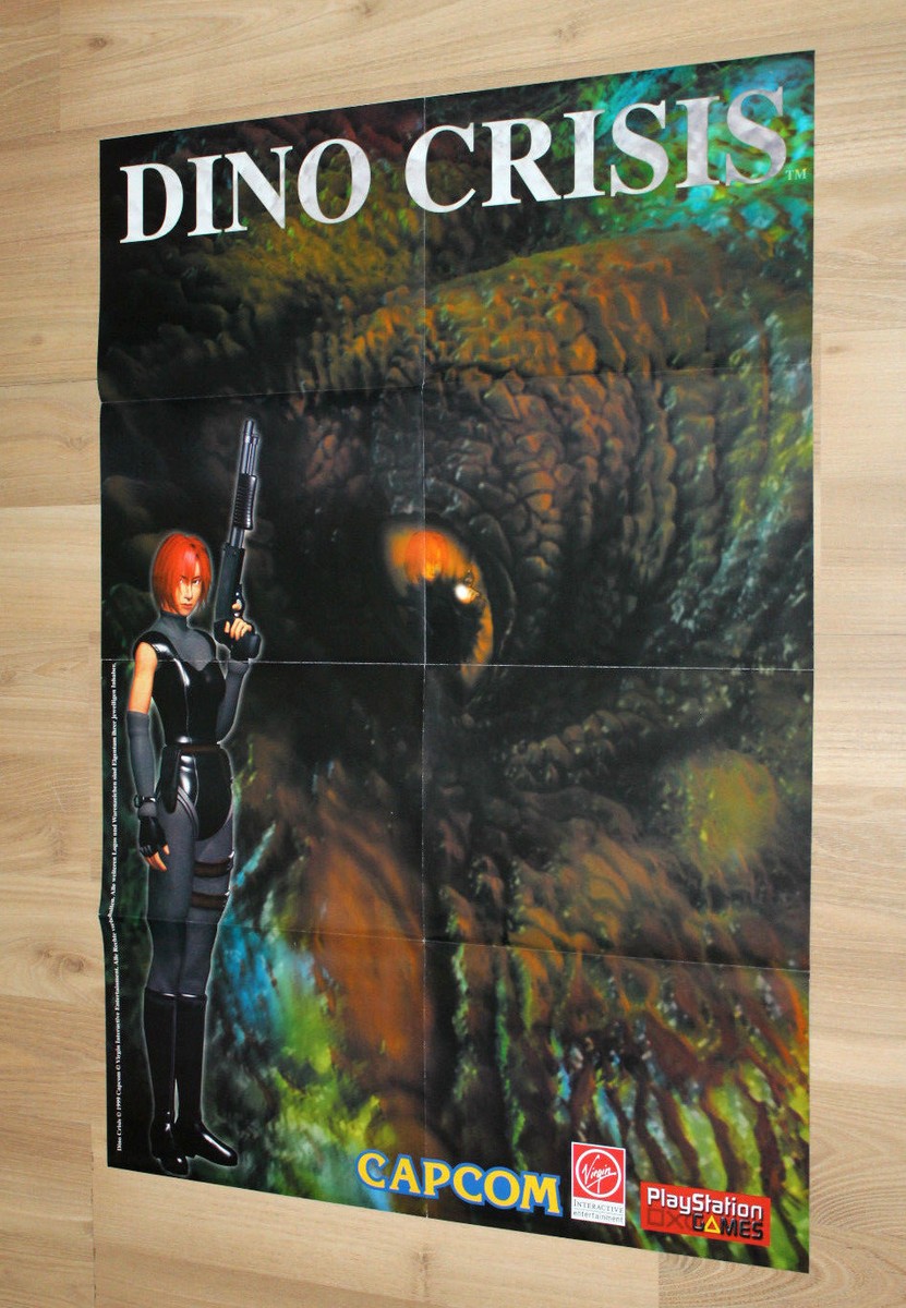 ディノクライシス ポスター プレイステーション PS カプコン Dino Crisis Rare Poster 56x80cm Playstation 1 2 Dreamcast