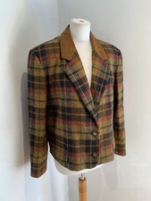 Avoca Blazer Jacket Women's Xl 16 18 Vgc Tweed Check Wool Short Boxy Ireland