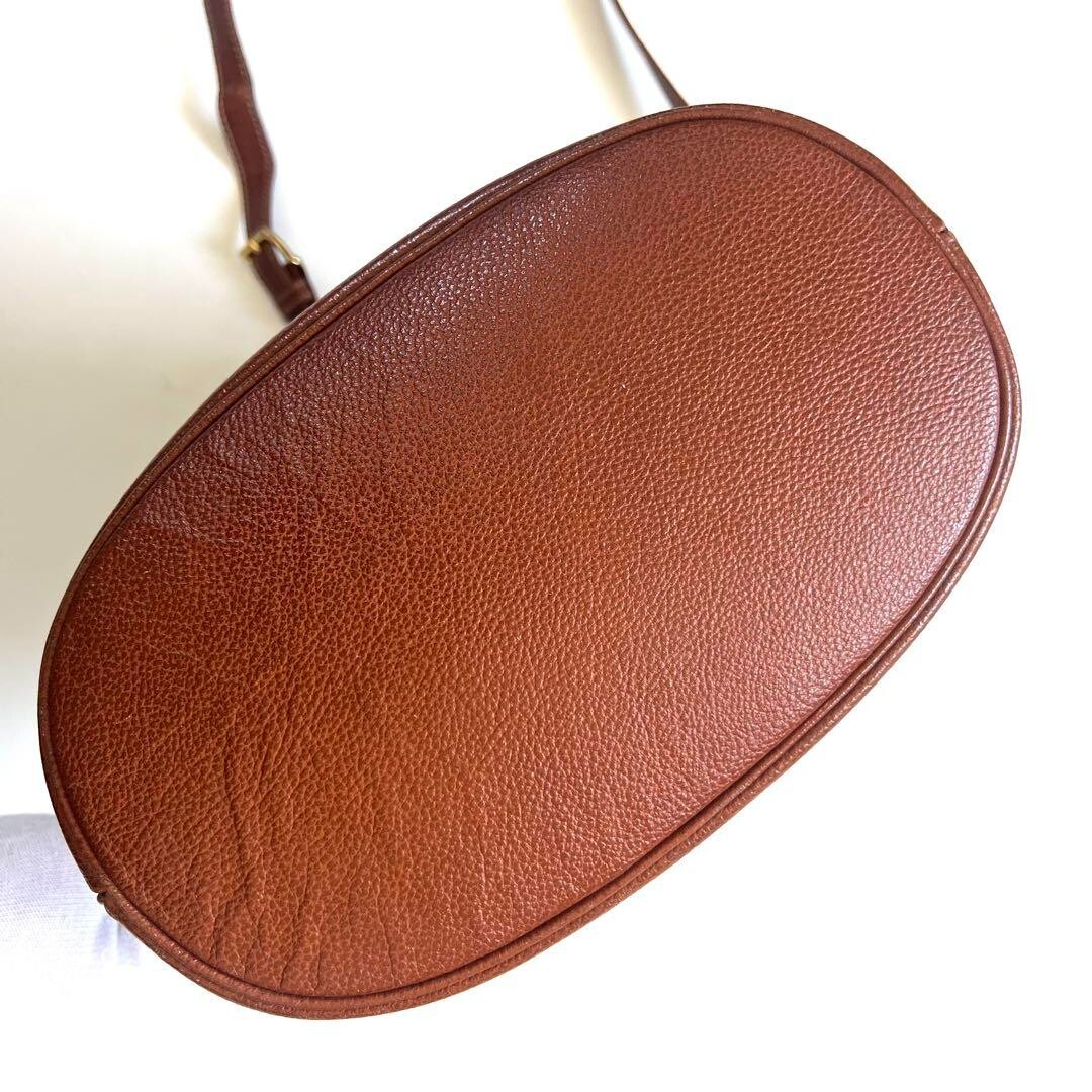 Autentica borsa a tracolla Yves Saint Laurent con coulisse in pelle marrone logo donna