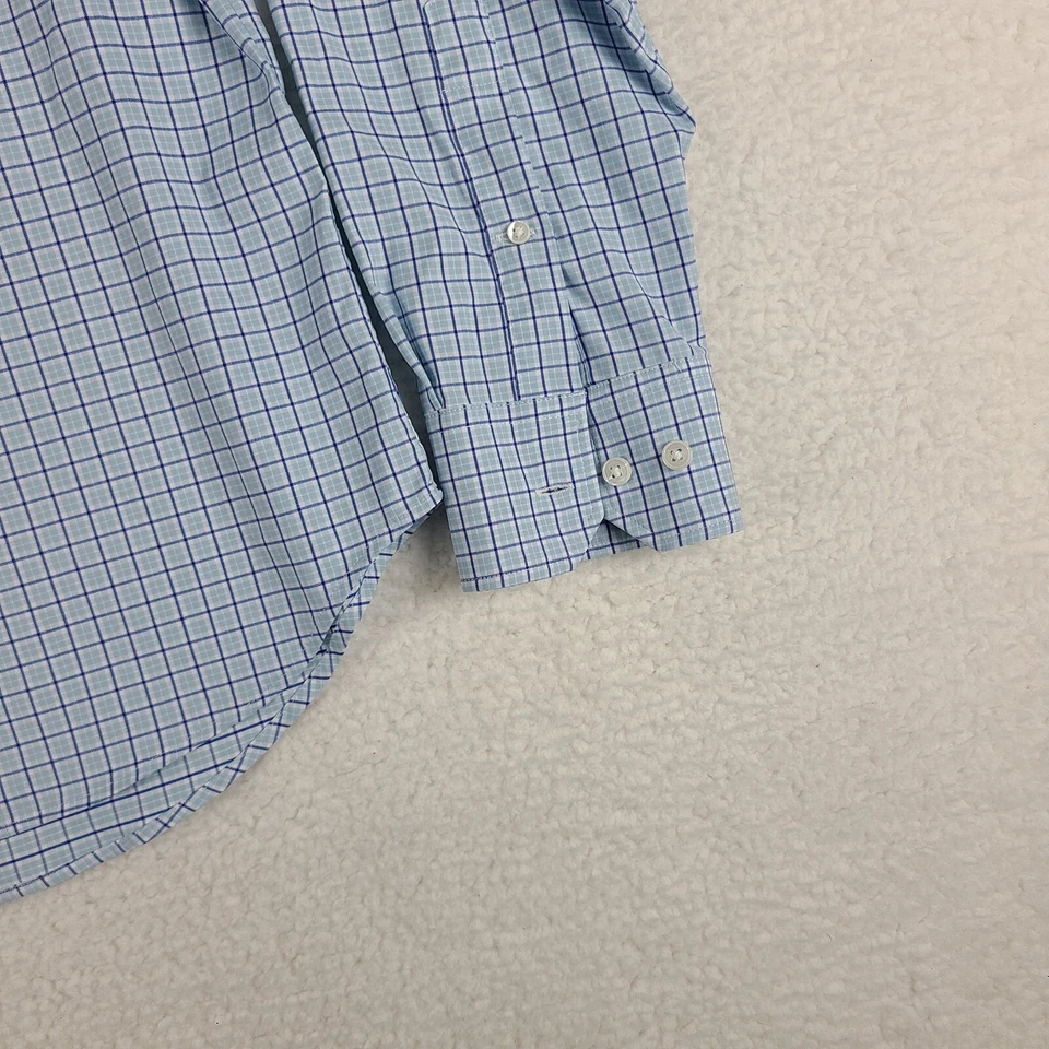 Bonobos Shirt Mens Large Short Blue Plaid Athletic Fit Performance Button Up - Image 2 of 4