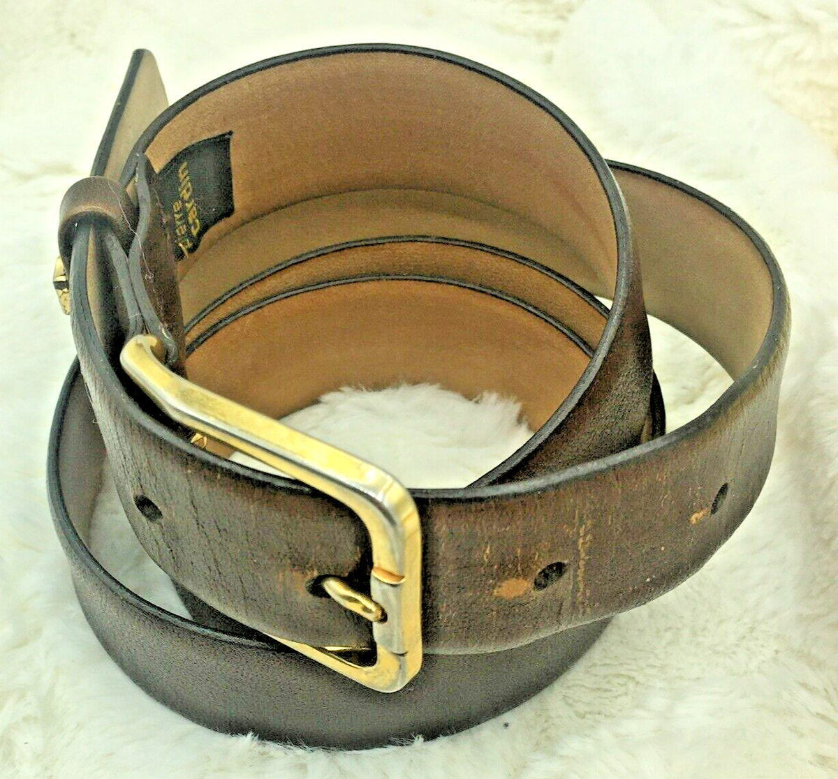 Vintage leather Pierre Cardin double row black belt women’s size 29-33” waist Vintage Pierre Cardin wide leather belt | Mercari main image 4