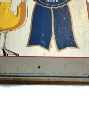 Vintage Wooden Pabst Blue Ribbon Beer Free Lunch Next Door Sign