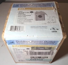 Midwest Electrical  Power Outlet Box 50 Amp  Rainproof Receptacle, New In Box 