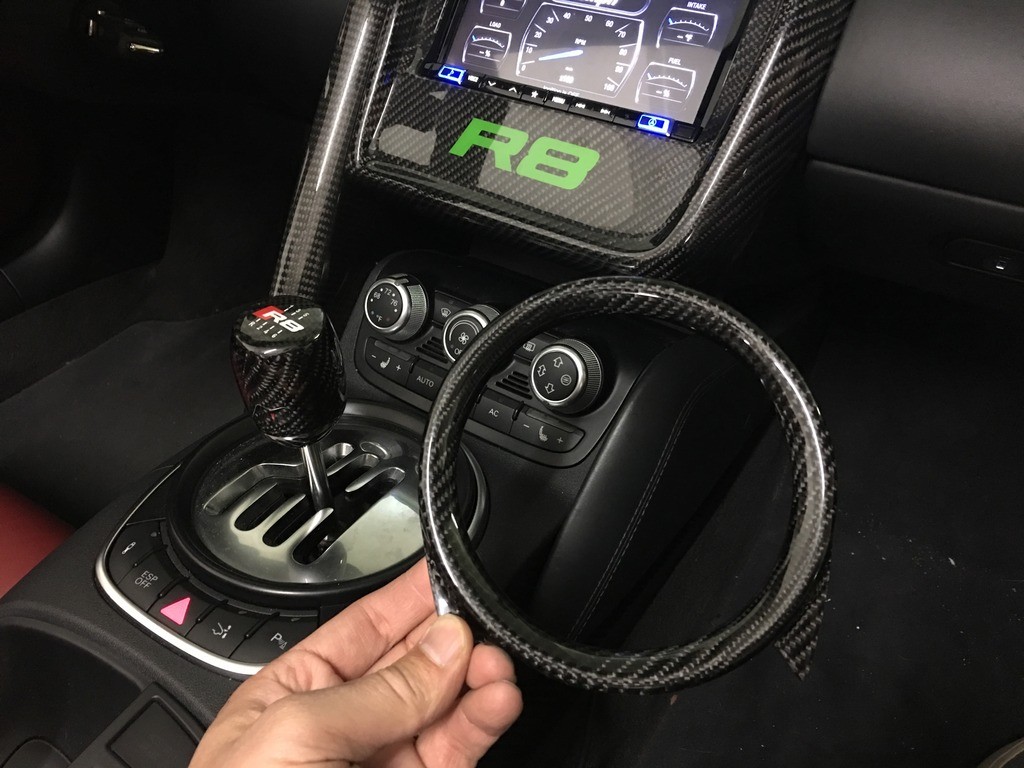 Audi R8 Carbon Fiber OEM Shifter Trim Ring Surround Garnish
